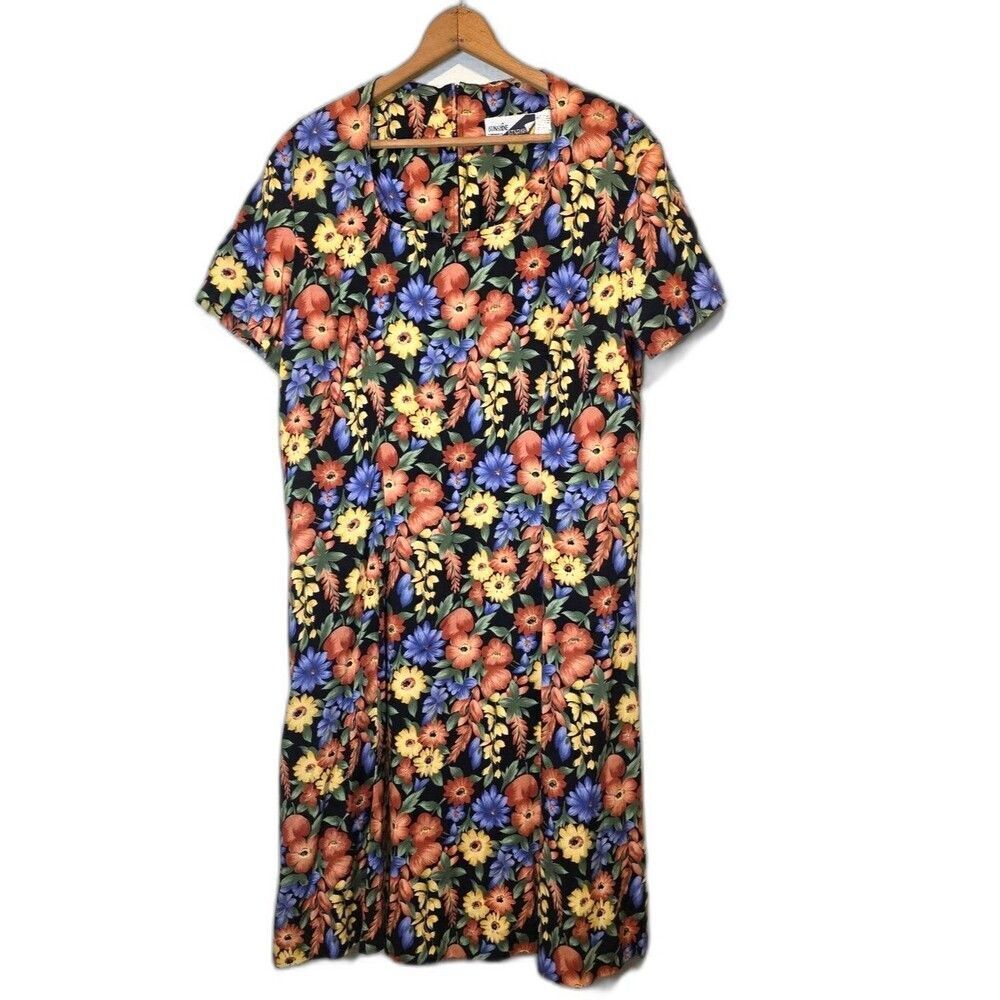 VTG 80s Sunshine Starshine Floral Dress Cottagecore Prairie Boho Retro Size 8